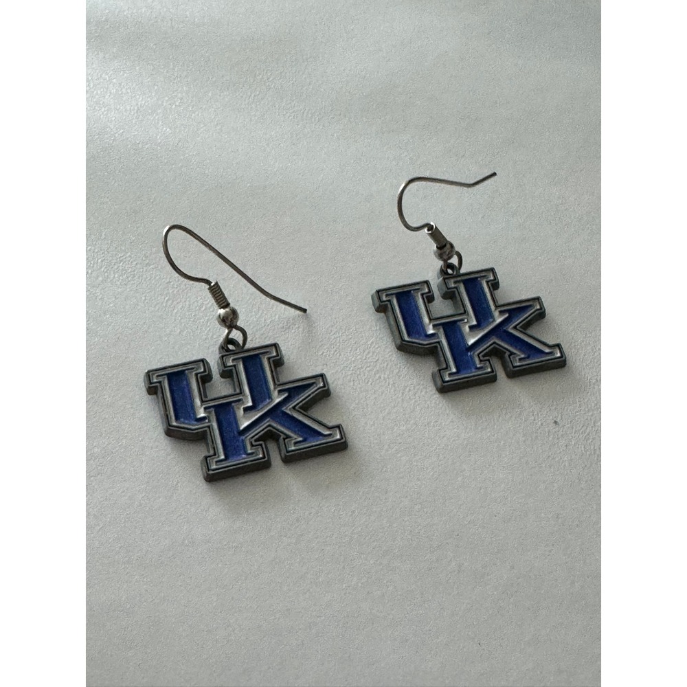 Kentucky‎ Wildcats UK Logo Dangle Earrings Blue Enamel NCAA Collegiate Jewelry